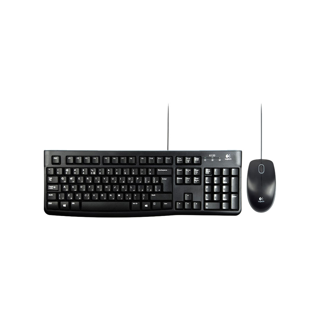 کيبورد و ماوس باسيم لاجيتک MK120 ا Logitech MK120 Wired Keyboard and Mouse